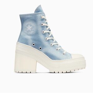 Converse Women's Lace-Up Boots in Blue and Cream